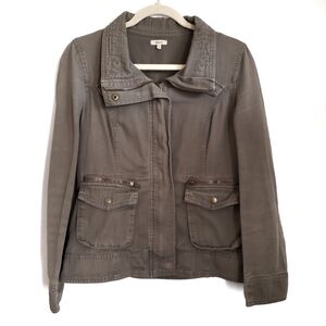 Sashimi Jacket Womens M Medium Olive Cargo Military Canvas